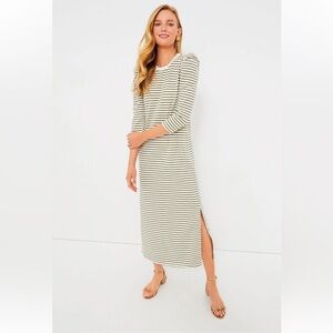 Pomander Place Olive Striped Maxi Dress